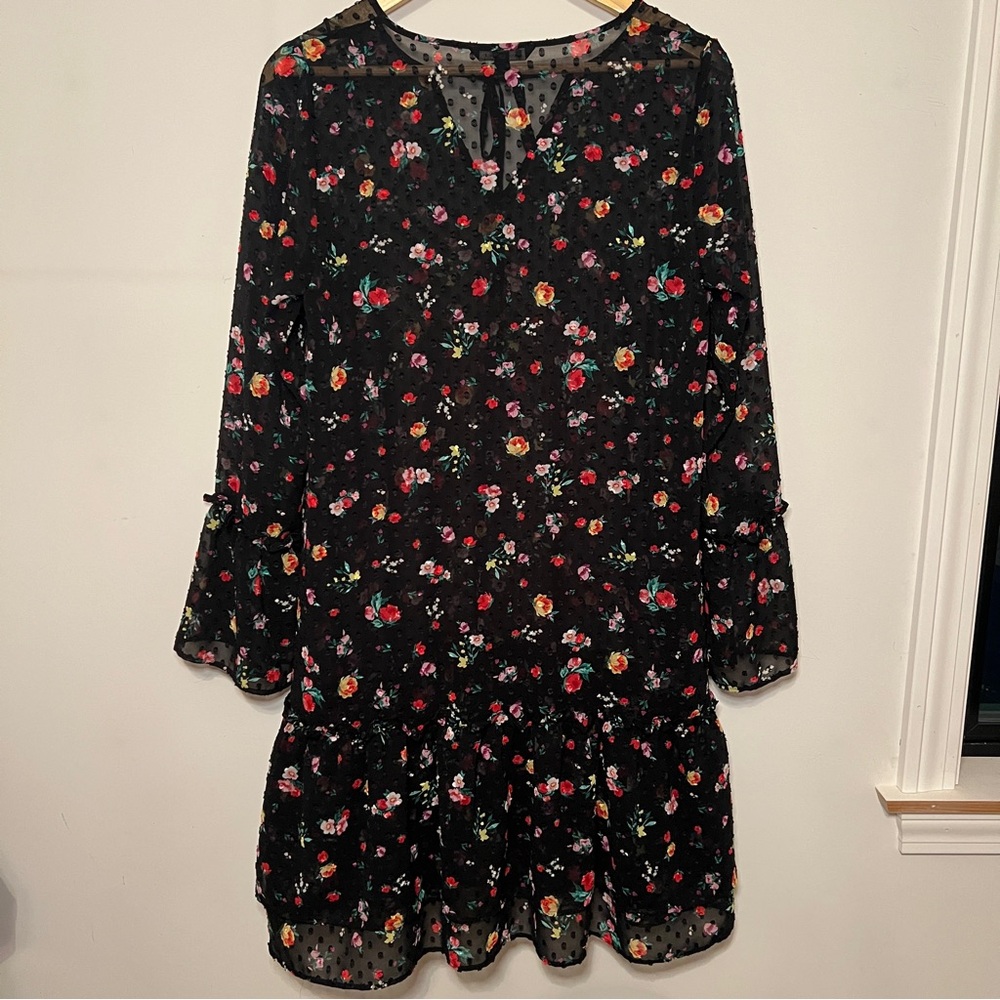 Banana Republic Black and Red Bell Sleeve Sundress